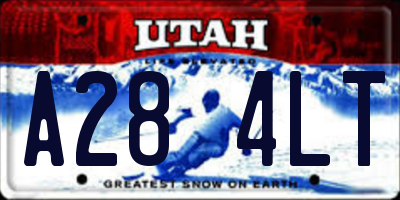 UT license plate A284LT