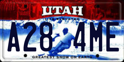 UT license plate A284ME