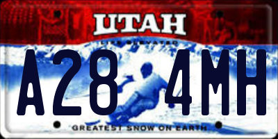 UT license plate A284MH