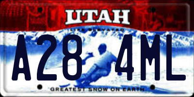 UT license plate A284ML