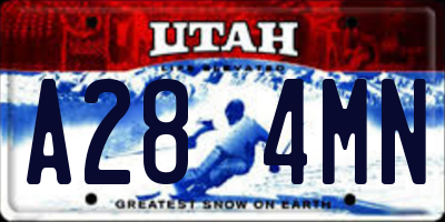 UT license plate A284MN