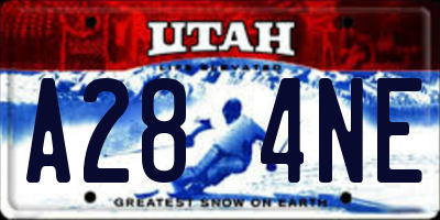 UT license plate A284NE