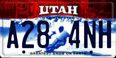 UT license plate A284NH