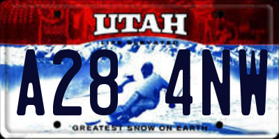 UT license plate A284NW