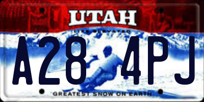 UT license plate A284PJ