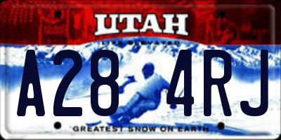 UT license plate A284RJ