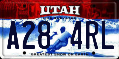 UT license plate A284RL