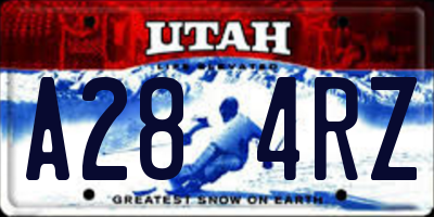 UT license plate A284RZ