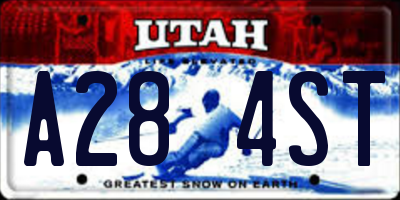 UT license plate A284ST