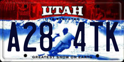 UT license plate A284TK