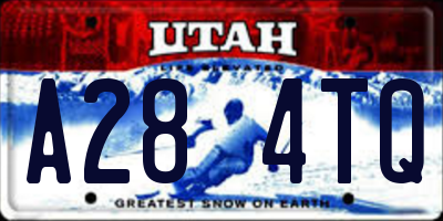 UT license plate A284TQ