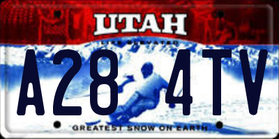 UT license plate A284TV