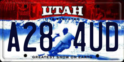 UT license plate A284UD