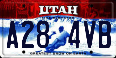 UT license plate A284VB