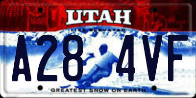 UT license plate A284VF