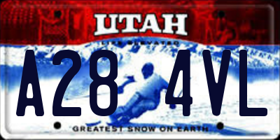 UT license plate A284VL