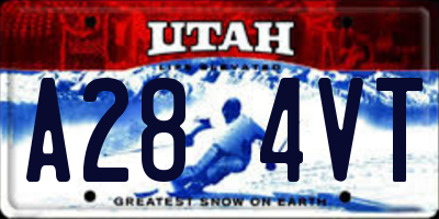 UT license plate A284VT