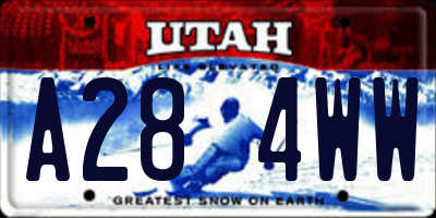 UT license plate A284WW