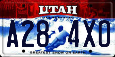 UT license plate A284XO