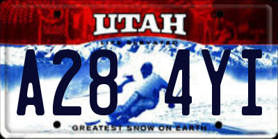 UT license plate A284YI