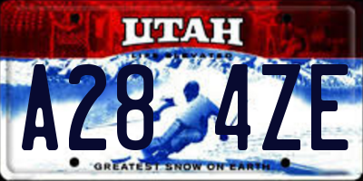 UT license plate A284ZE