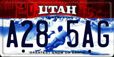 UT license plate A285AG