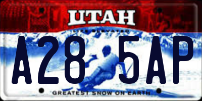 UT license plate A285AP
