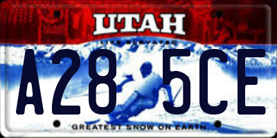 UT license plate A285CE