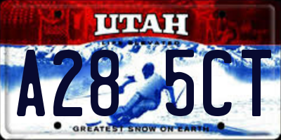 UT license plate A285CT
