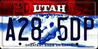 UT license plate A285DP