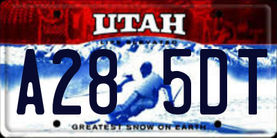 UT license plate A285DT