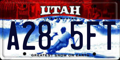 UT license plate A285FT