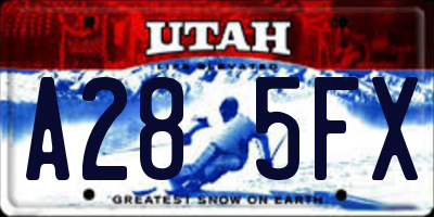 UT license plate A285FX