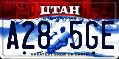 UT license plate A285GE