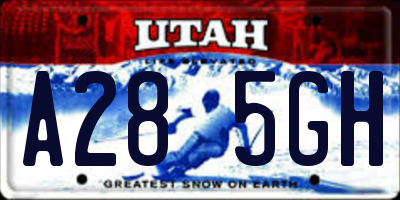 UT license plate A285GH