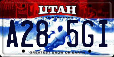 UT license plate A285GI