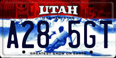 UT license plate A285GT