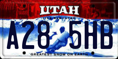UT license plate A285HB