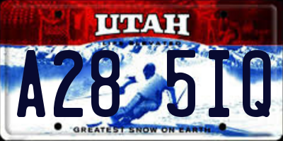 UT license plate A285IQ