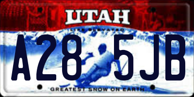 UT license plate A285JB