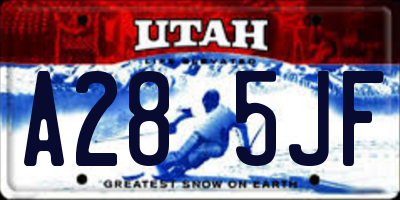 UT license plate A285JF
