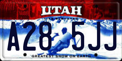 UT license plate A285JJ