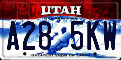 UT license plate A285KW