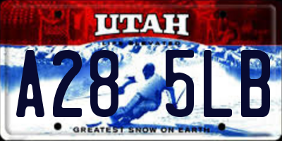 UT license plate A285LB