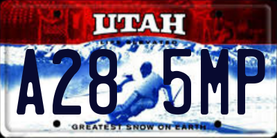 UT license plate A285MP