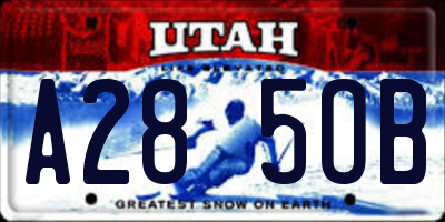 UT license plate A285OB