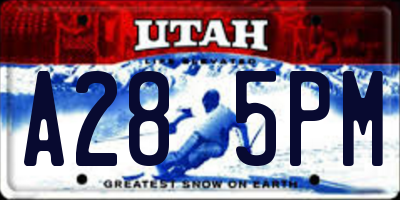 UT license plate A285PM