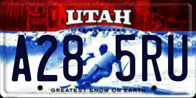 UT license plate A285RU