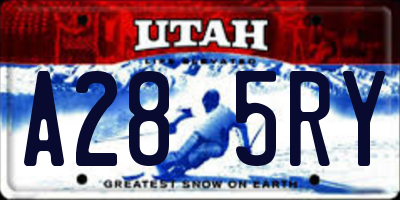 UT license plate A285RY