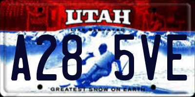 UT license plate A285VE